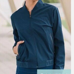 Zyia Active Full Zip Jacket Chill Note Lightweight Navy Blue Women’s Bomber XXL